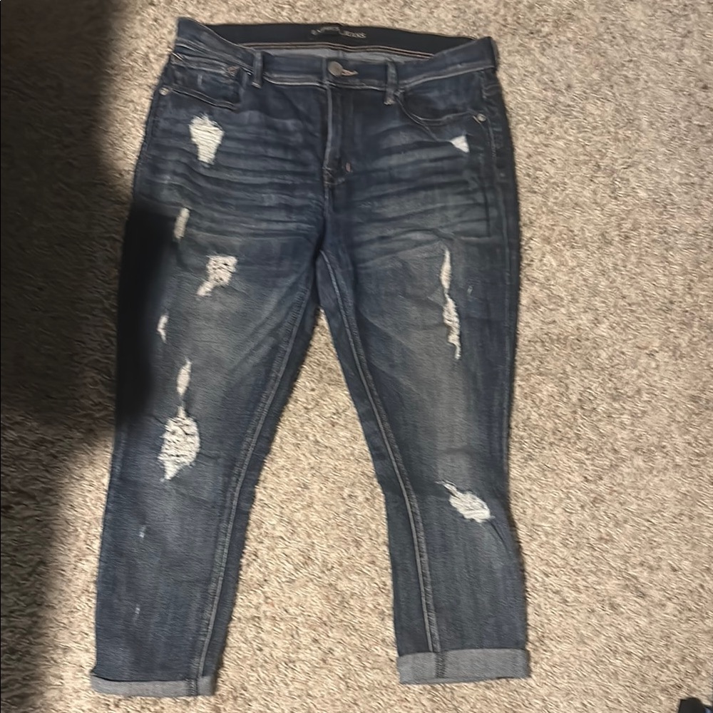 Women's Blue Distressed Jeans
